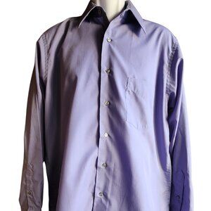 Arrow Poplin Long Sleeve 34/35 Men's Purple Dress Shirt 15 1/2 Neck